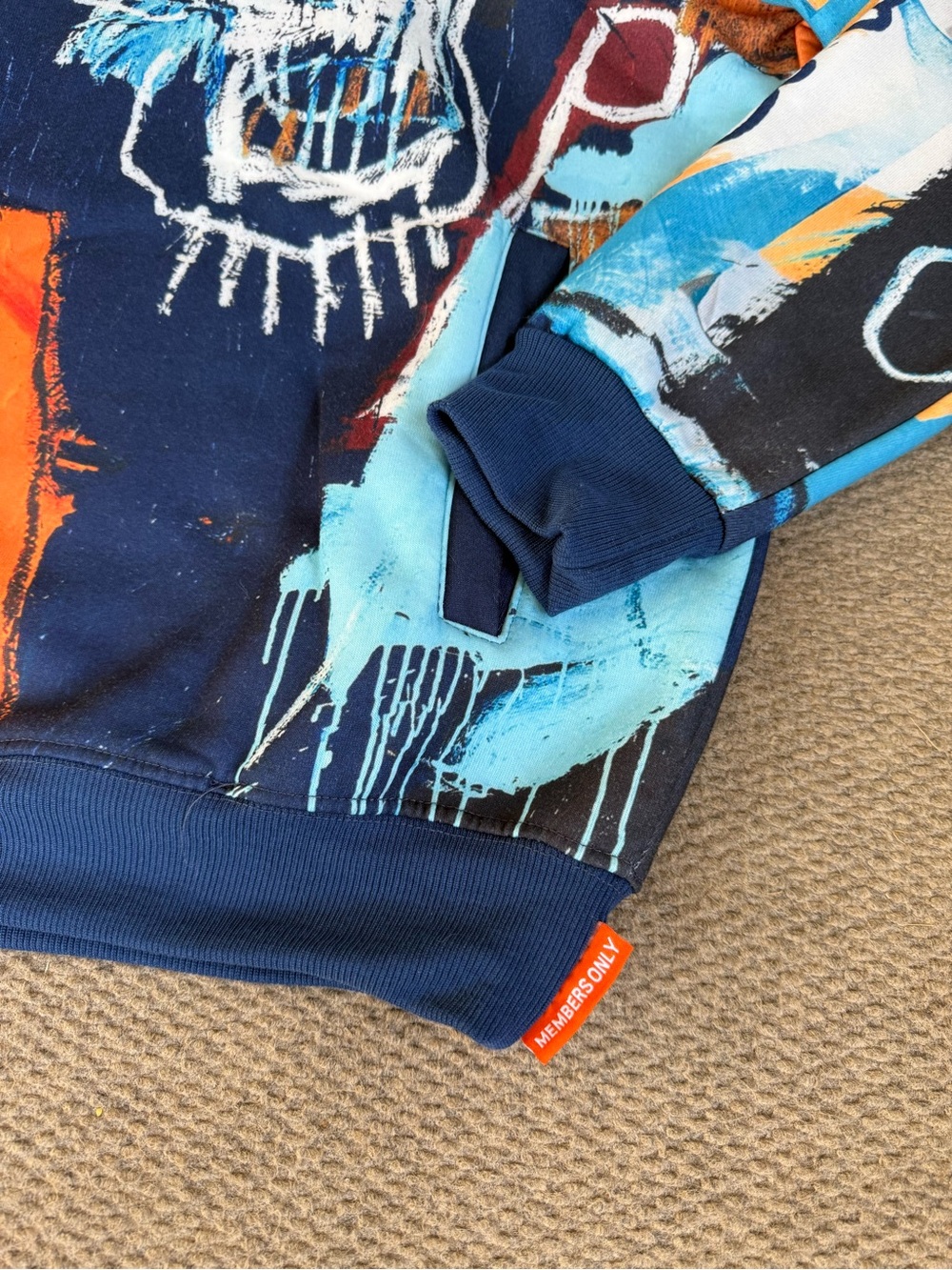 Jean-Michel Basquiat X Members Only All Over Print Graphic Sweatshirt Size Small - Picture 4 of 8